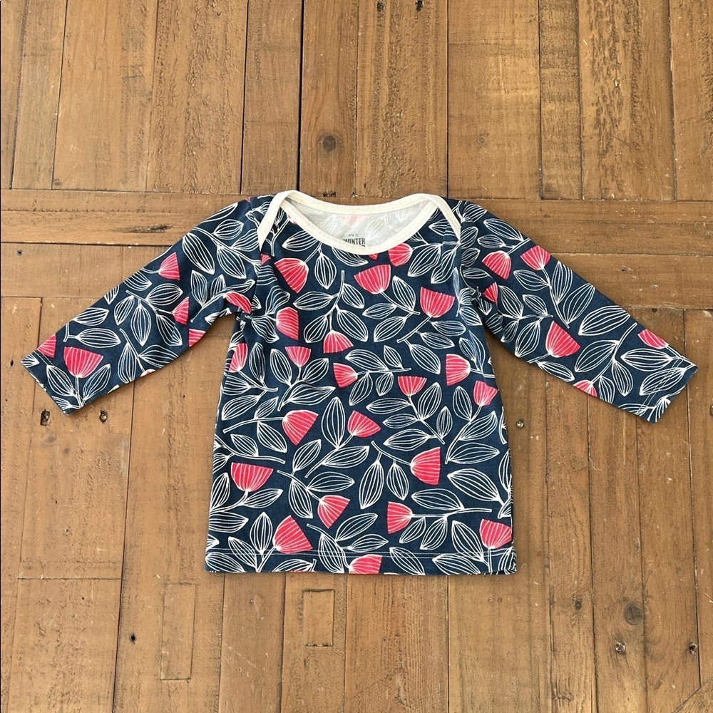 Winter water factory Stockholm organic navy floral shirt dress 6 months nwot